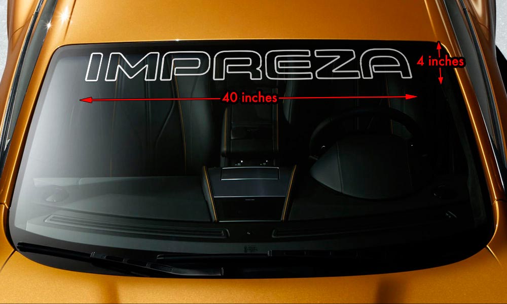 Subaru Impreza Esquema Pandera de parabrisas de larga duración Duradero Pegatina de vinilo 42x4 