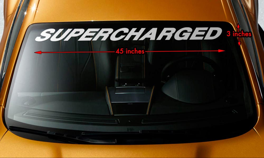 SUPERCHARGED MUSCLE CAR Windshield Banner Premium Vinyl Decal Sticker 45x3
