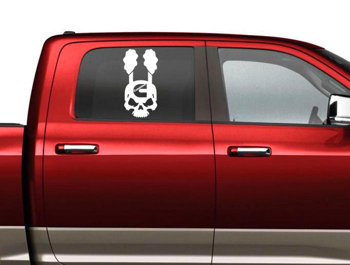 Dodge cummins ram power skull diesel vinyl decal stickers
