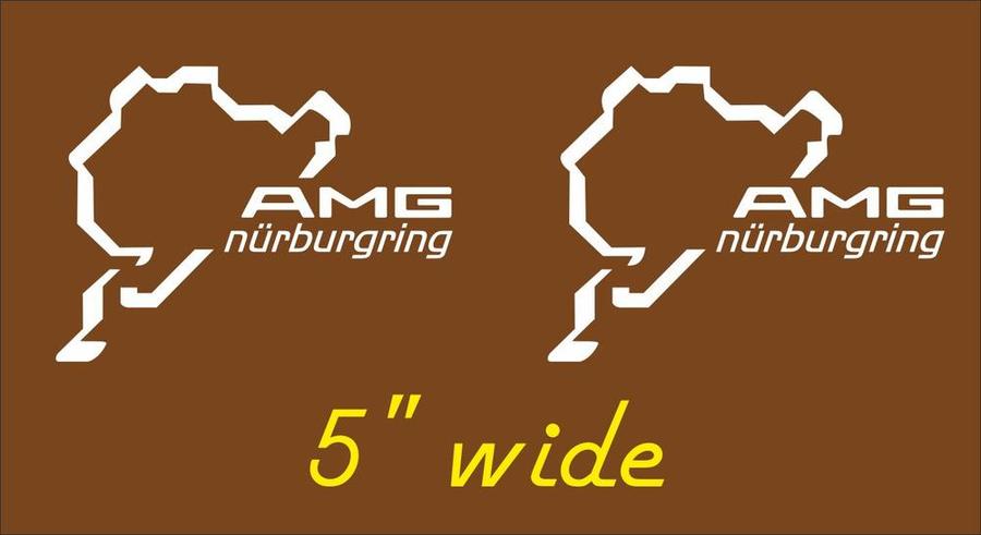 Pair AMG Nurburgring Ring window body racing vinyl decal sticker 5.5