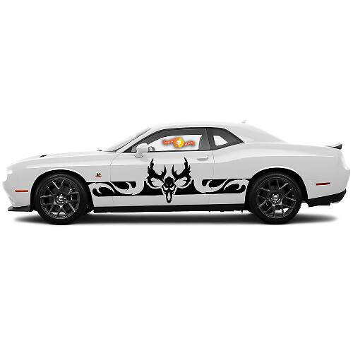 2 Side Ram Skull Side Vinyl Decals Graphics Sticker for Dodge Challenger