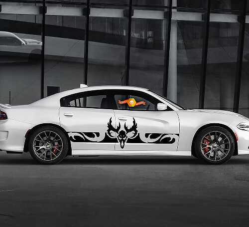 2 Side Ram Skull Side Vinyl Decals Graphics Sticker for Dodge Charger