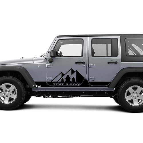 Custom Mountains Side Vinyl Decals for Jeep Wrangler