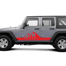 Custom Text Mountain Rocker Panel Side Vinyl Decals Graphics Sticker for Jeep Wrangler CJ TJ JK JKU JL JLU 3