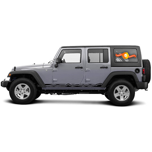 Curved Topographic Style Side Vinyl Decals for Jeep Wrangler