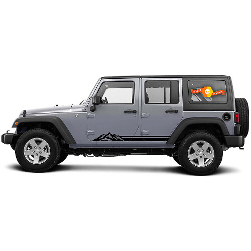 Mountain Rocker Panel Vinyl Decals for Jeep Wrangler CJ TJ JK JKU JL JLU