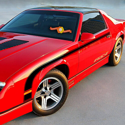 Hockey Stick Style Side Stripes Vinyl Decals for Chevy Camaro 1982-1992