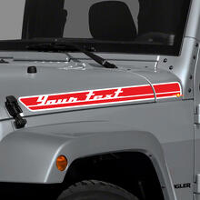Custom Text Hood Side Stripes Vinyl Decal Kit for Jeep Wrangler_2