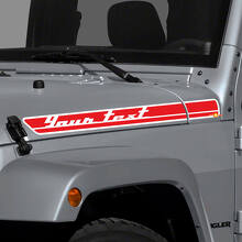 Custom Text Hood Side Stripes Vinyl Decal Kit for Jeep Wrangler_2