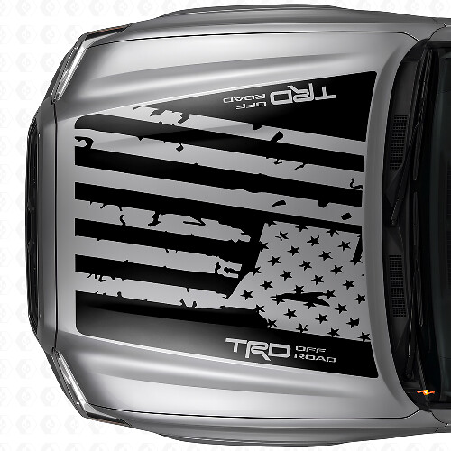TRD Style USA Flag Hood Vinyl Decal For Toyota Tacoma 2016-21 