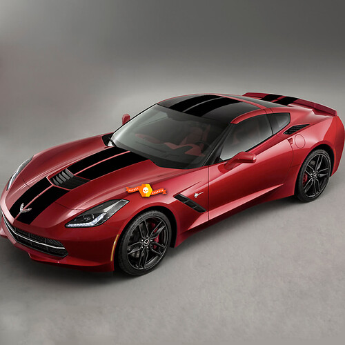2014 and up Chevrolet Corvette C7 Stingray Rally Racing Double Stripes Stickers Decals