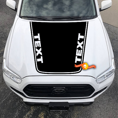 Blackout Custom Text Outline Hood Vinyl Decal Sticker for Toyota Tacoma 2016-2020