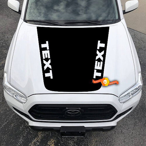 Blackout with Custom Text Hood Vinyl Decal Sticker for Toyota Tacoma 2016-2021