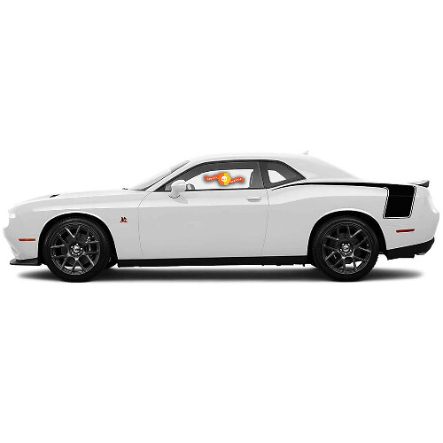 Pair Hockey Stick Rear Quarter Side Stripe Decals for 2015-2018 Dodge Challenger