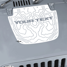 Blackout Contour Map Hood Graphics Vinyl Wrap Sticker Decal for Jeep Wrangler 3