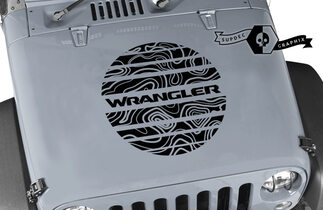 Jeep Wrangler Graphics kit Vinyl Wrap Decal Blackout Contour Map Hood Сircle Strobe style Decal