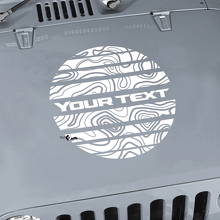 Blackout Contour Map Hood Circle Strobe Style Graphics Vinyl Wrap Sticker Decal for Jeep Wrangler 2