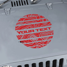 Blackout Contour Map Hood Circle Strobe Style Graphics Vinyl Wrap Sticker Decal for Jeep Wrangler 3
