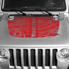 Blackout Topographic Map Hood Vinyl Decal Sticker Central Custom Text for Jeep Wrangler 3