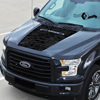Ford F-150 F150 Outline Contour Map hood graphics decal sticker