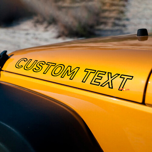 Custom Outline Hood Lettering Vinyl Decals for Jeep Wrangler 