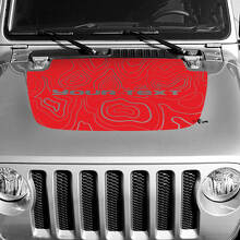 Blackout Topographic Contour Map Hood Vinyl Decal Sticker Custom Text for Jeep Gladiator 3