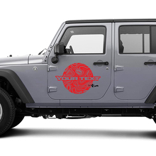 Contour Map Door Circle Graphics Vinyl Wrap Sticker Decal for Jeep Wrangler 3