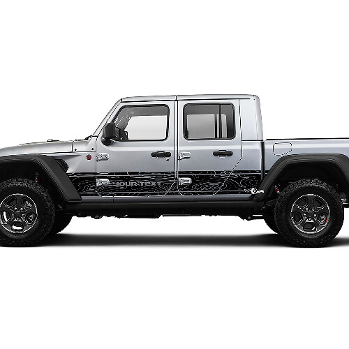 Contour Map Side Door Unique Decal Vinyl Sticker Graphics Kit Custom Text for Jeep Gladiator JT
