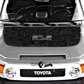 Toyota FJ Cruiser hood decal Contour Map Sticker