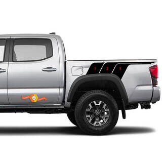 3 Colors Toyota Trd old style Rear Side Tacoma vintage style One Color Graphics side decal stripe decal