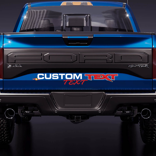 CUSTOM TEXT Block and Script Tailgate Lettering Vinyl Decal for Musclecar truck power truck