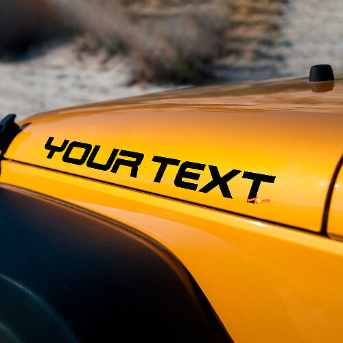 Custom Hood Text Vinyl Decal Set for Jeep Wrangler 