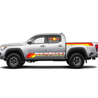 Toyota TRD old style Tacoma vintage style brown shadows Graphics side Bed Rocker Panel decal stripe decal