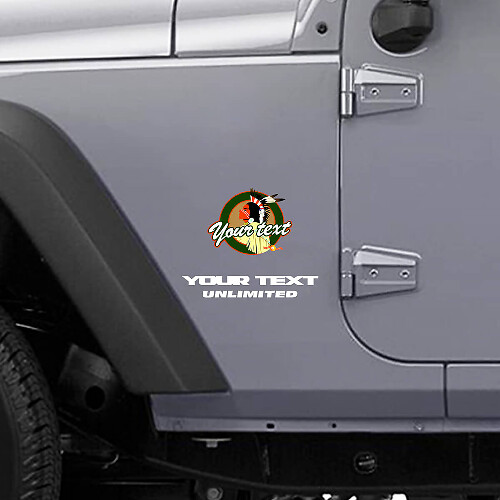 Custom Text & Logo Vinyl Decal Kit for Jeep Wrangler CJ