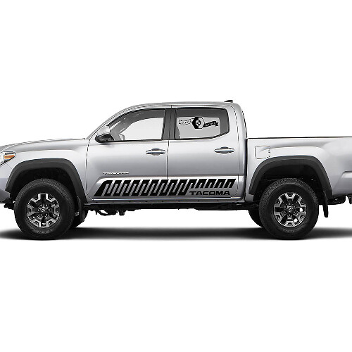 Pair Stripes for Tacoma Side Rocker Panel Crankle Lines Style Vinyl Stickers Decal fit to Toyota Tacoma 