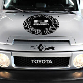 New Toyota FJ Cruiser Contour Map Hood Decal Sticker