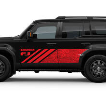 Side Topographic Map FJ Cruiser Doors Stripe Decal Wrap Sticker for Toyota FJ Cruiser 2