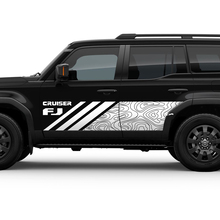 Side Topographic Map FJ Cruiser Doors Stripe Decal Wrap Sticker for Toyota FJ Cruiser 3