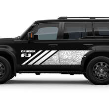 Topographic Map Style Side Door Vinyl Decal Sticker for Toyota FJ Cruiser_3