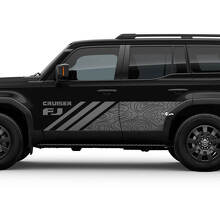 Side Topographic Map FJ Cruiser Doors Stripe Decal Wrap Sticker for Toyota FJ Cruiser 4