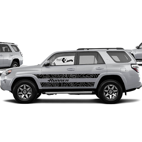 New Toyota 4Runner TRD graphics decal sticker 4Runner Outline Map Side Door Vinyl Decals Stickers