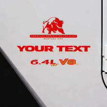6.4L V8 Custom Text Vinyl Decal Kit for Jeep Wrangler_2