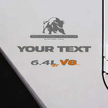 6.4L V8 Custom Text Vinyl Decal Kit for Jeep Wrangler_3