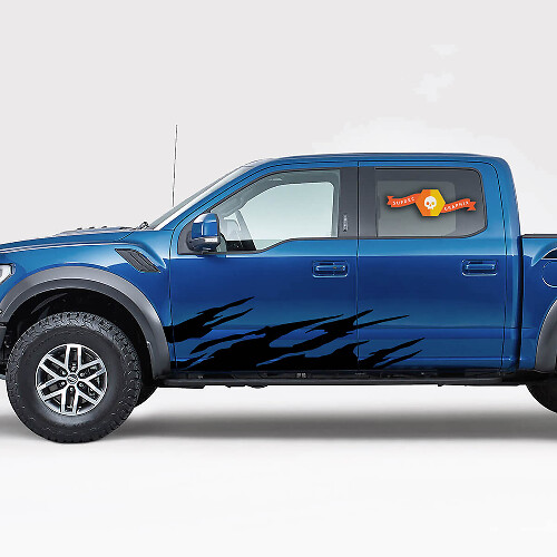 Brush Side Graphic Stripes Vinyl Sticker Decal for Ford F-150 SuperCab 2018-2020
