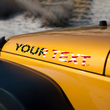 American Flag Style Lettering Hood Vinyl Decal Kit for Jeep Rubicon _2