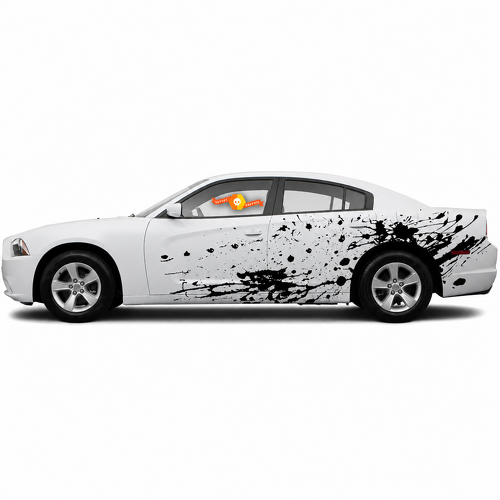 Distressed Splatter Pair Side Vinyl Decal Sticker for Dodge Charger Hellcat