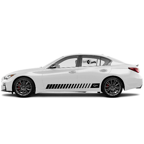 Pair Decal Sticker Side door oblique line Stripe for INFINITI Q50 Q60