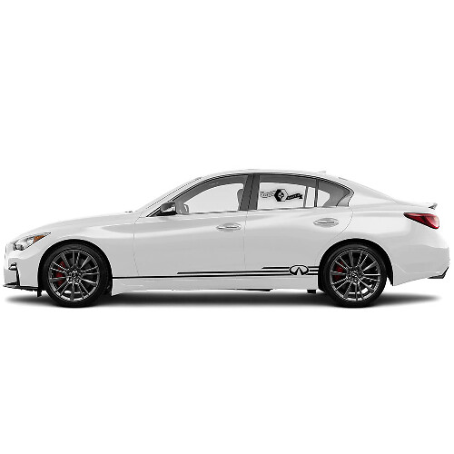Pair Decal Sticker Side door Bottom part Triply Stripe for INFINITI Q50 Q60
