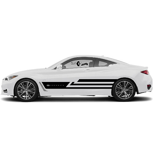 Pair Modern Decal Sticker Side top part large wide door Stripe for INFINITI Q50 Q60