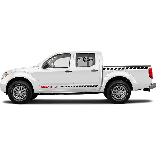 Checkered Stripes Door Rear Side Vinyl Decal Kit For Nissan Titan Frontier 